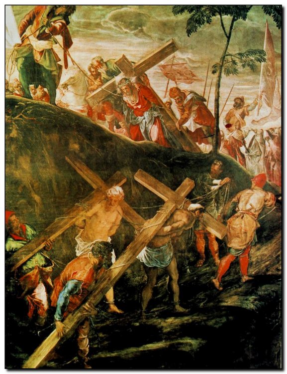 Schilderij Tintoretto, Ascent to Calvary 1566f