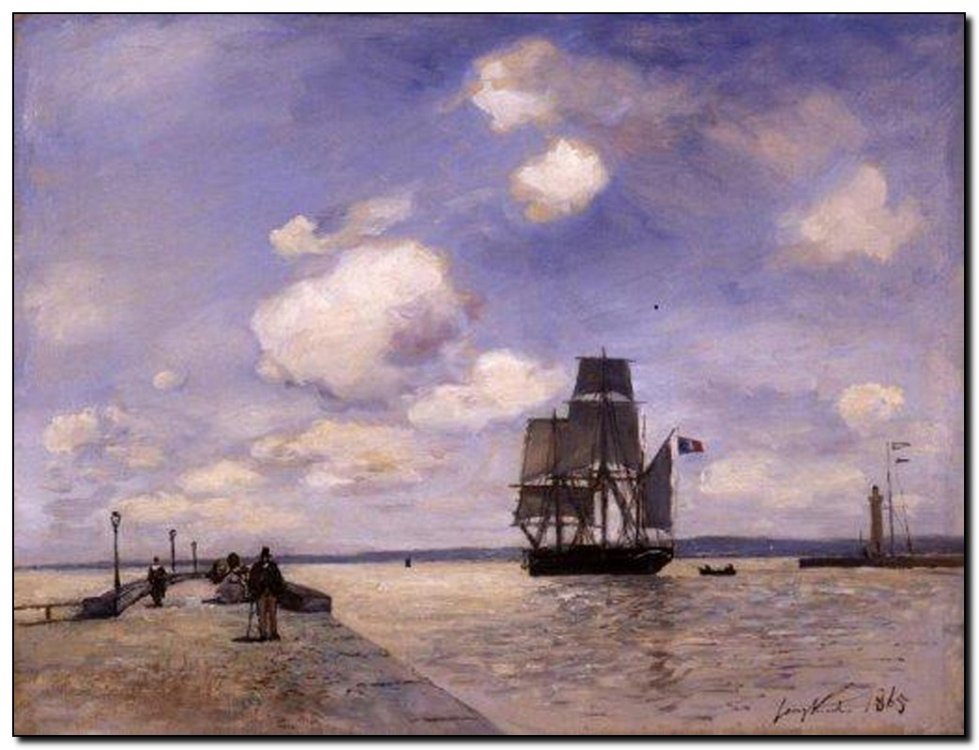 Schilderij Jongkind, Jetty of Honfleur 1865