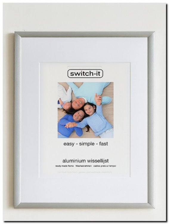 Switch-it XL Aluminium Wissellijst mat zilver