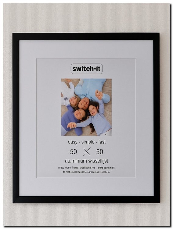 Switch-it XL Aluminium Wissellijst mat zwart