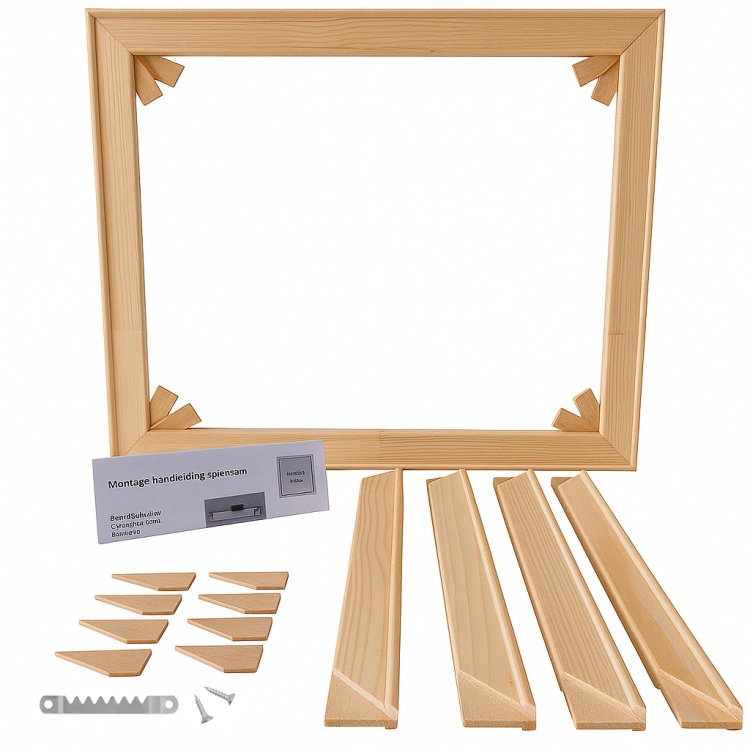 Compleet doe-het-zelfset incl. Tandhanger voor Spieraam-Spanraam 45mm t/m 50x100cm