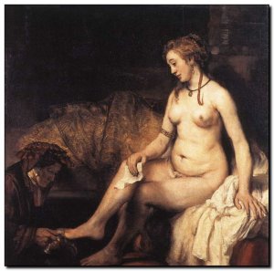 Schilderij Rembrandt, Bathsheba in Bath 1654