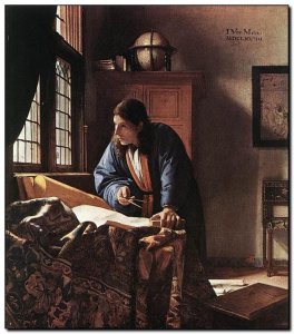 Schilderij Vermeer, Geographer 1668