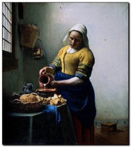Schilderij Vermeer, het Melkmeisje