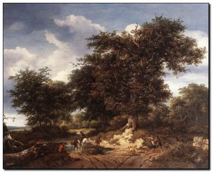 Schilderij VanRuysdael, Great Oak 1652