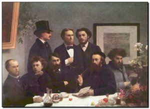 Schilderij Fantin-Latour, Around Table (Writers) 1