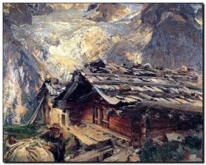 Schilderij Sargent, Brenva Glacier 1909