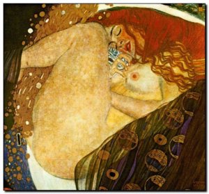 Schilderij Klimt, Danae 1907