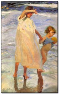 Schilderij Sorolla, 2 Sisters 1909