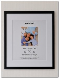 14.321 W Switch-it XL Aluminium Changeable Frames Matte Black