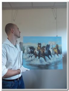 50x60cm schilderij 000020 schilderij horses