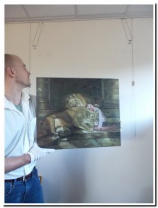 schilderij meisje met de leeuwen