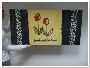 schilderij abstract tulpen