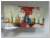 60x120cm 3D schilderij000011 schilderij potten  en flessen op plank