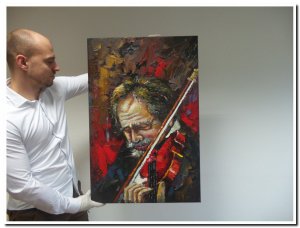 schilderij palet violist