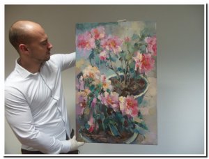 60x90cm schilderij 000050 schilderij roze potterie