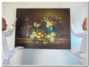 90x120cm schilderij 00002 schilderij stilleven druiven op tafel