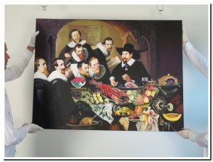 90x120cm schilderij 00008 schilderij anatomische kookles met kreeft