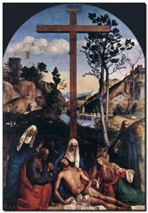 Schilderij Bellini, Deposition 1515