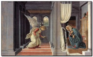 Schilderij Botticelli, Annunciation 1485