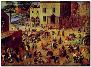 Schilderij Brueghel Sr, Children's Games 1560