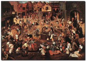 Schilderij Brueghel Sr, Feast of Fools 1561