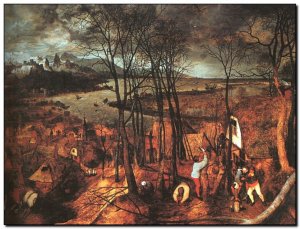 Schilderij Brueghel Sr, Gloomy Day 1565
