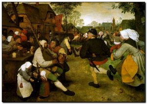 Schilderij Brueghel Sr, Peasant Dance c1568