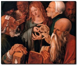 Schilderij Dürer, Christ among Doctors 1506